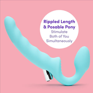 Lovehoney Strapless Strap On Vibrating Dildo - Flexible 7 Inch Dildo for Women - Curved Rippled Shaft for G-Spot Stimulation - R