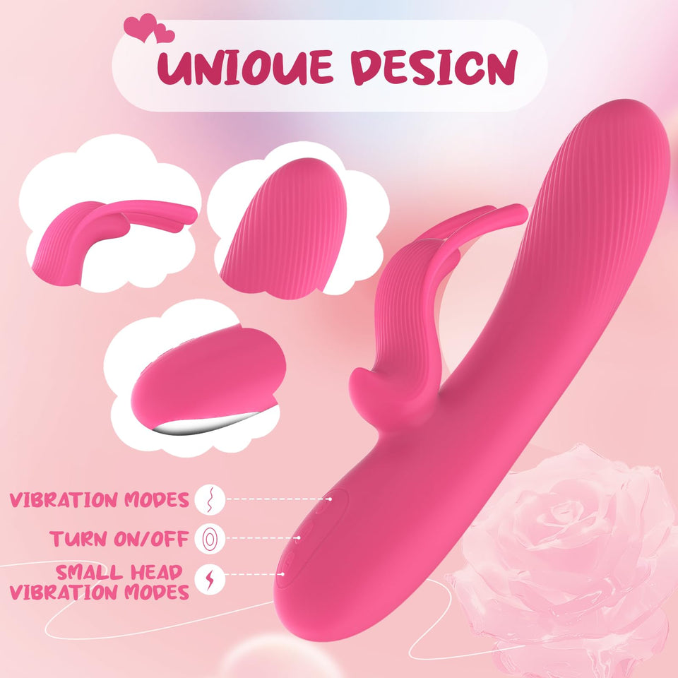 Rabbit Vibrator Dildo Dual Motors 10 Vibration Modes G Spot Clitoral Stimulator Rechargeable Silicone Waterproof Dildos Sex Adul