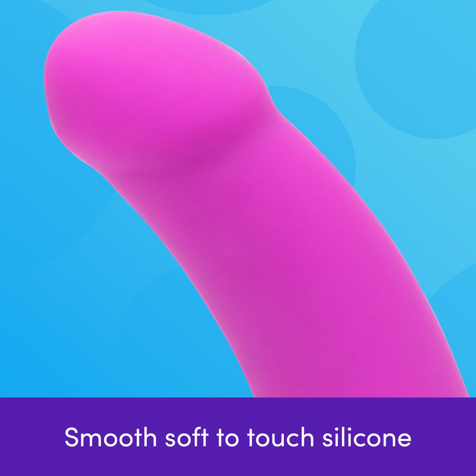 Lovehoney Curved Dildo - 7 Inch with Suction Cup - Flexible Anal Dildo for Men and Women - Harness Compatible Strap On - Smooth