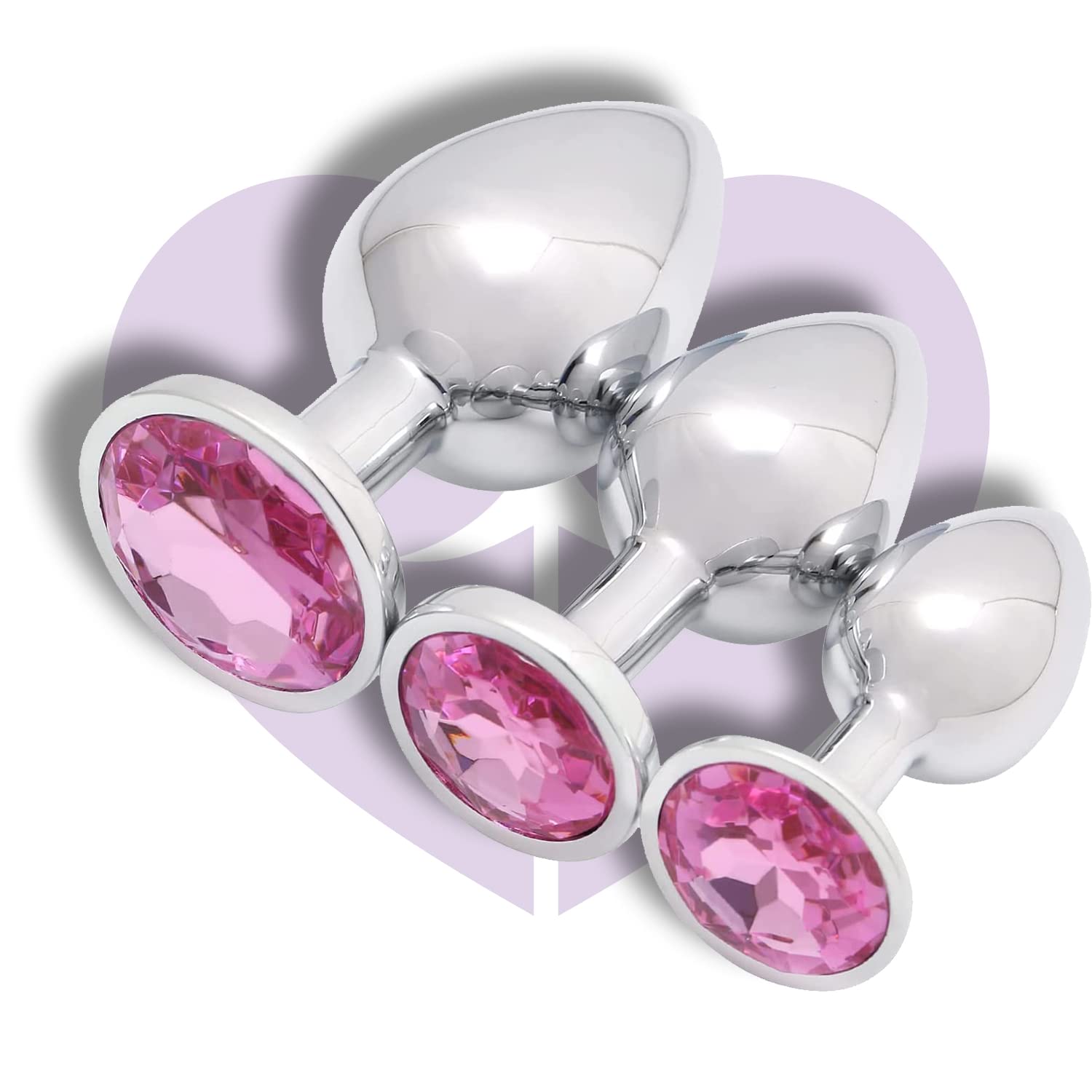 Valentines Day Gifts for Couples Anal Butt Plug Set, Small + Medium + Big Stainless Steel Set Fetish Butt Plug Anal Plug Hook wi