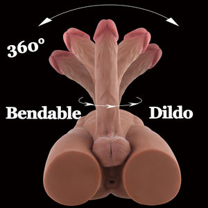 8lb Male Sex Doll with Flexible Dildo Realistic Sex Huge Cock, Torso Sex Dolls for Women 7.9 in Cock Female Masturbation Unisex
