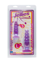Doc Johnson Crystal Jellies - Anal Delight Trainer Kit - Small-Large - Suction Cup Base - Purple