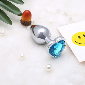 Akstore Small Fetish Anal Plug Butt Heart Personal Sex Massager(Light Blue)