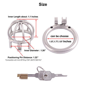 TERNENCE Metal Male Chastity Device Small 304 Steel Stainless Comfortable Cock Cage Adult Game Sex Toy D250 (1.97 inch / 50mm) S