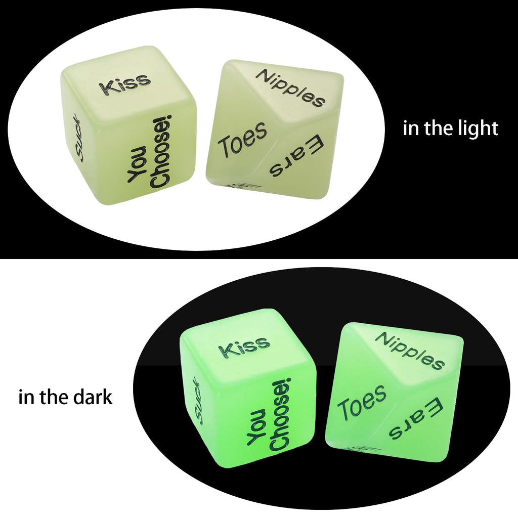 Naughty Sex Dice Set for Adults Couple Funny Glow in The Dark Love Dice for Anniversary Valentines Couple Game Choices,60 Ways t