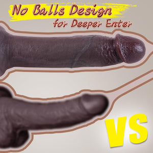 6.8 in Small Dildo for Beginner, Brown Anal Dildo Without Balls, Realistic Silicone Dildo with Strong Suction Cup, Beginner Dild