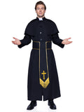 Leg Avenue mens - 2 Piece Priest Set - Priest Robe With Attached Cape Halloween for Men Adult Sized Costumes, Black, X-Large US