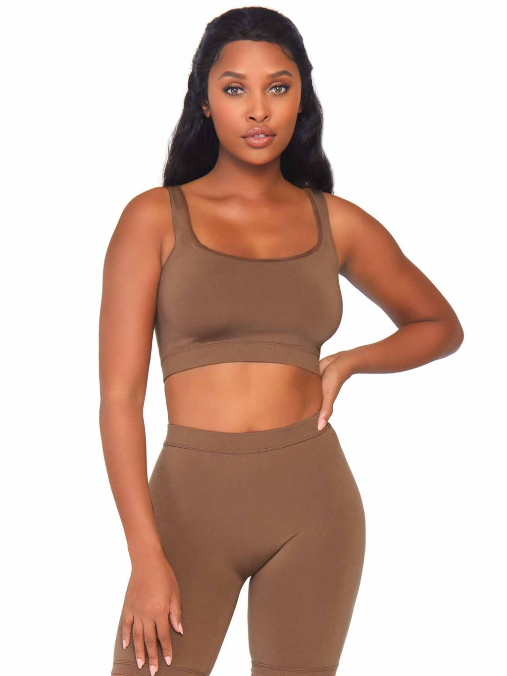 Leg Avenue 2 Pc Seamless Opaque Spandex C Tan Color