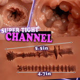 11LB Brown Realistic Sex Toy with Virgin Vagina and Anal, Life-Sized Pussy Ass Male Masturbator Sex Doll for Men Masturbation, R