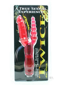 Golden Triangle Twice Da Vice Waterproof Multi-Speed Vibrator, Red