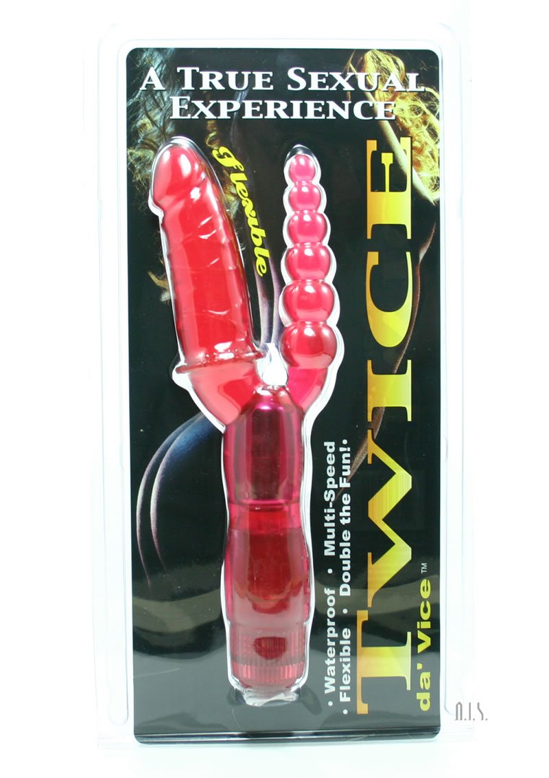 Golden Triangle Twice Da Vice Waterproof Multi-Speed Vibrator, Red