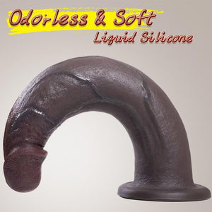 7.9in Thin Dildo for Beginners, Small Anal Dildo Without Balls, Soft Realistic Silicone Dildo with Soft Head, Strap On Dildo wit