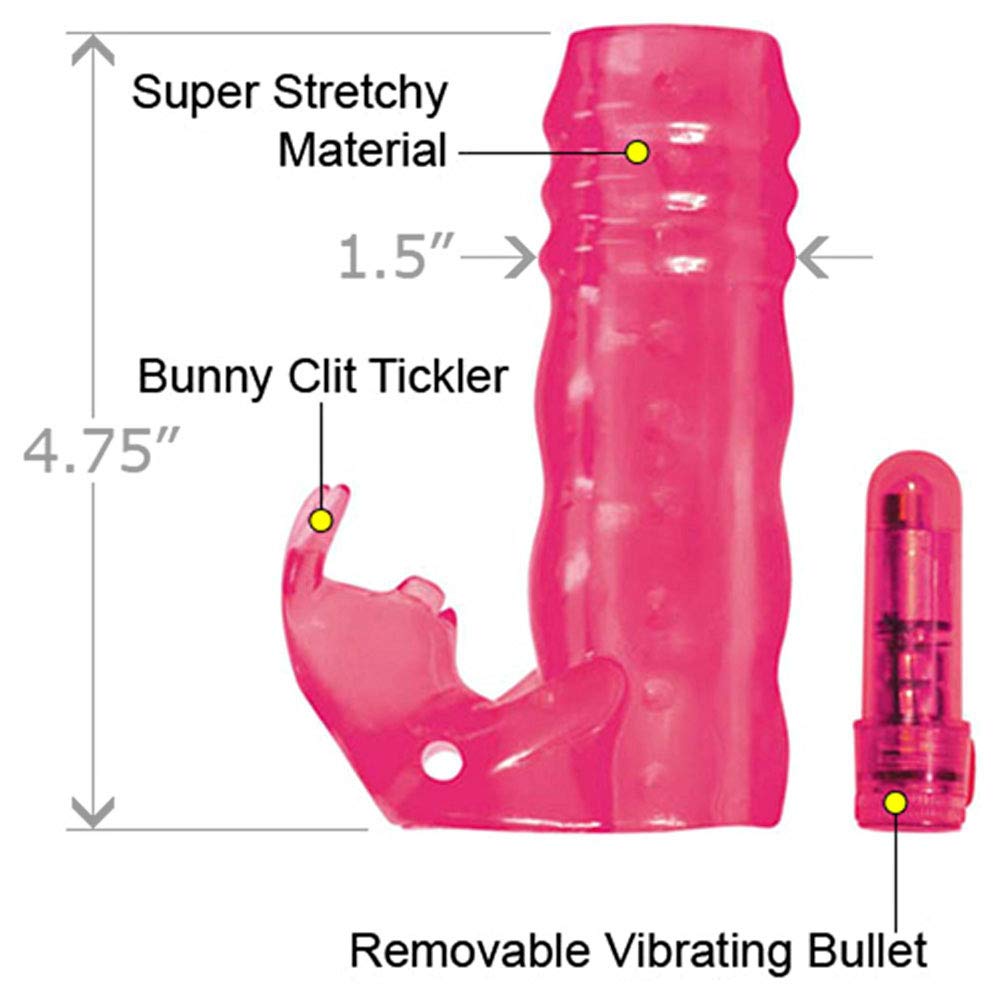 Nasswalk Cock Sock Bunny Tickler Sleeve, Waterproof, Pink