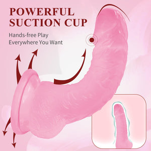 7.5 '' Realistic Big Dildo,Flexible Penis with Curved Shaft and Balls for Vaginal G-spot and Anal Play, Body-Safe Material Silic