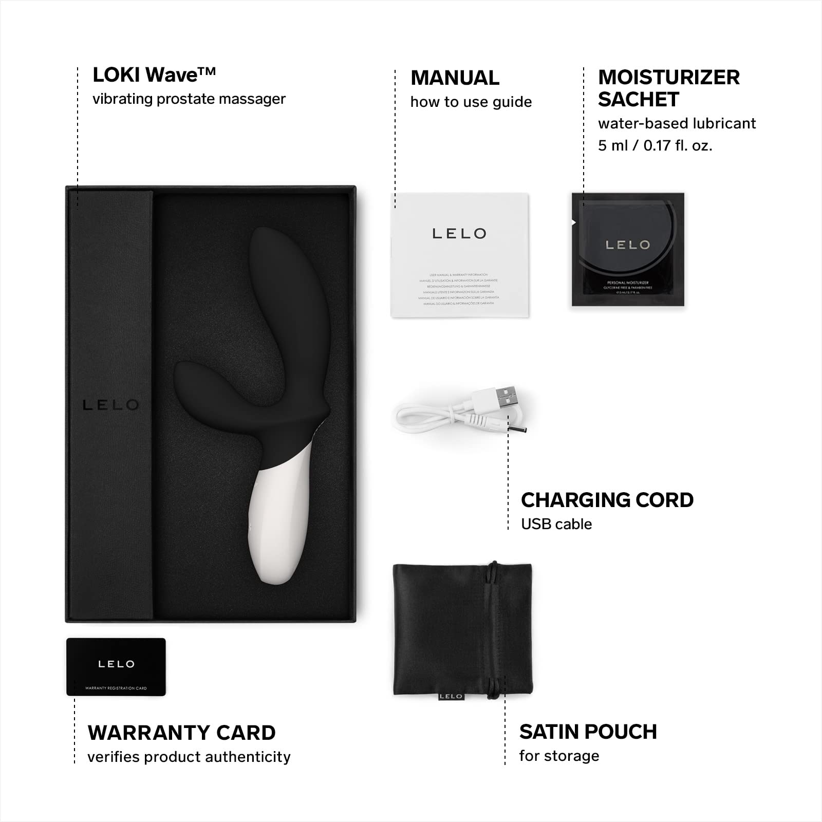 Lelo Loki Wave Anal Massager For Men, Obsidian Black, Vibrating Anal Toy With Wave Movement (Prostate Vibe)