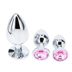 Eastern Delights 3 pcs Steel Attractive Butt Plug Anal BDSM Jewelry, 3 Size Same Color