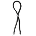 C-RING LASSO SILVER BEAD SLIDER W/ SILVER SKULL TIPS LEATHER