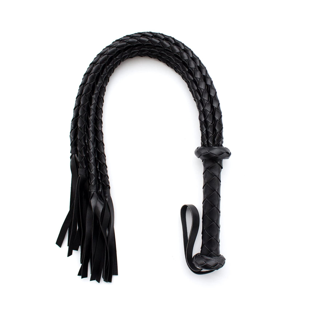 VENESUN Bondage Spanking Flogger, 31.5inch Faux Leather Whips for Adult BDSM Play, Black