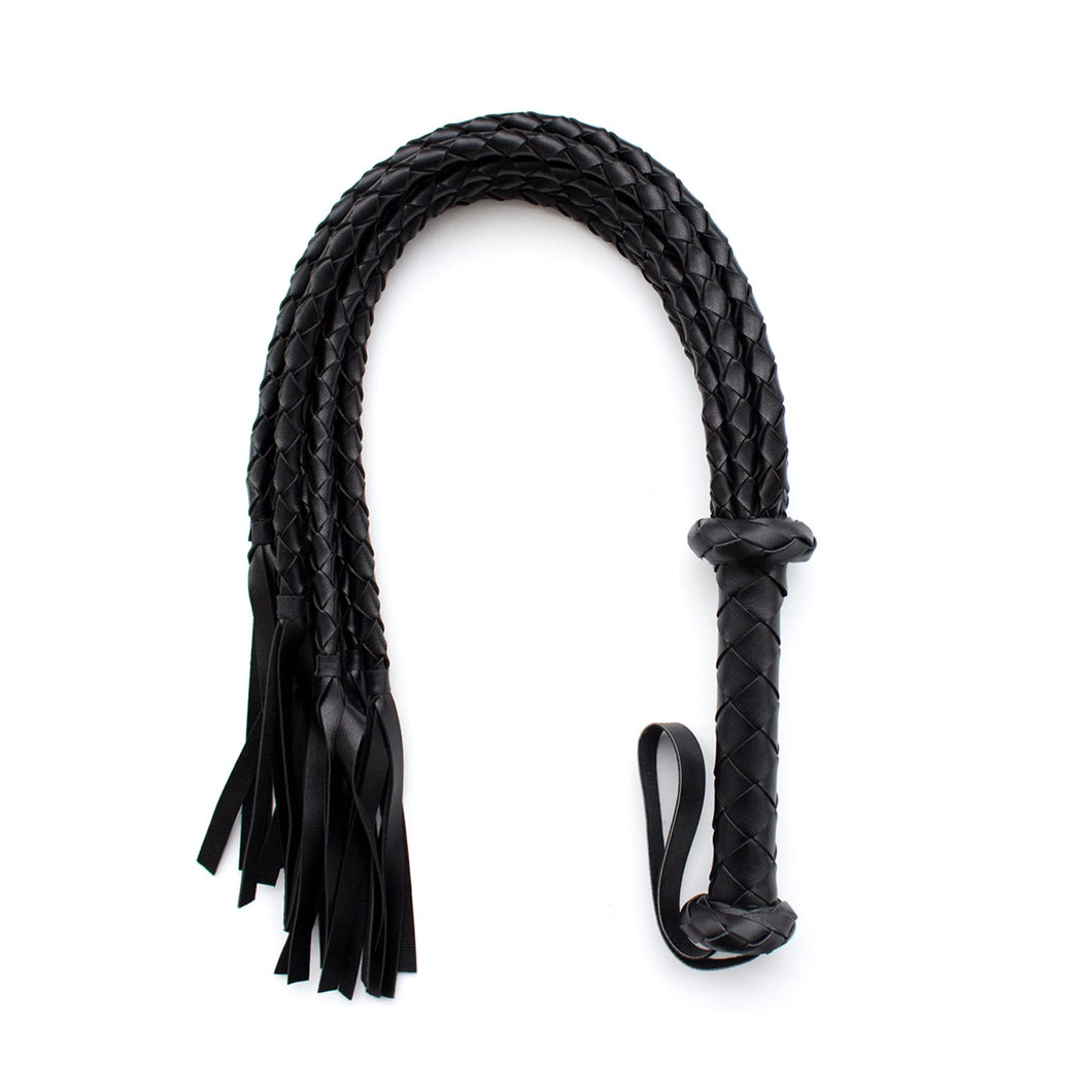 VENESUN Bondage Spanking Flogger, 31.5inch Faux Leather Whips for Adult BDSM Play, Black