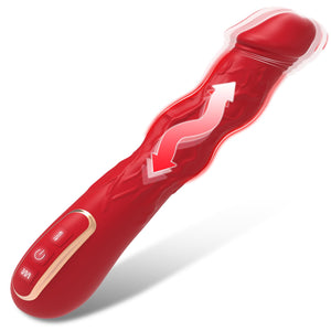 Women Sex Toys 9.6 Inch G Spot Vibrator, Realistic Silicone Huge Dildo Vibrator with 3 Wriggling & 10 Vibrating Modes Adult Toys