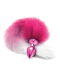 Nixie Metal Plug W/ Ombre Tail Medium Pink Metallic