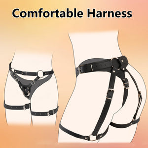 Strap On Dildo Harness Sex Toys for Pegging, Wearable Strapon Harness Thigh Sling with 7 Inch Realistic Suction Cup Dildo Lesbia