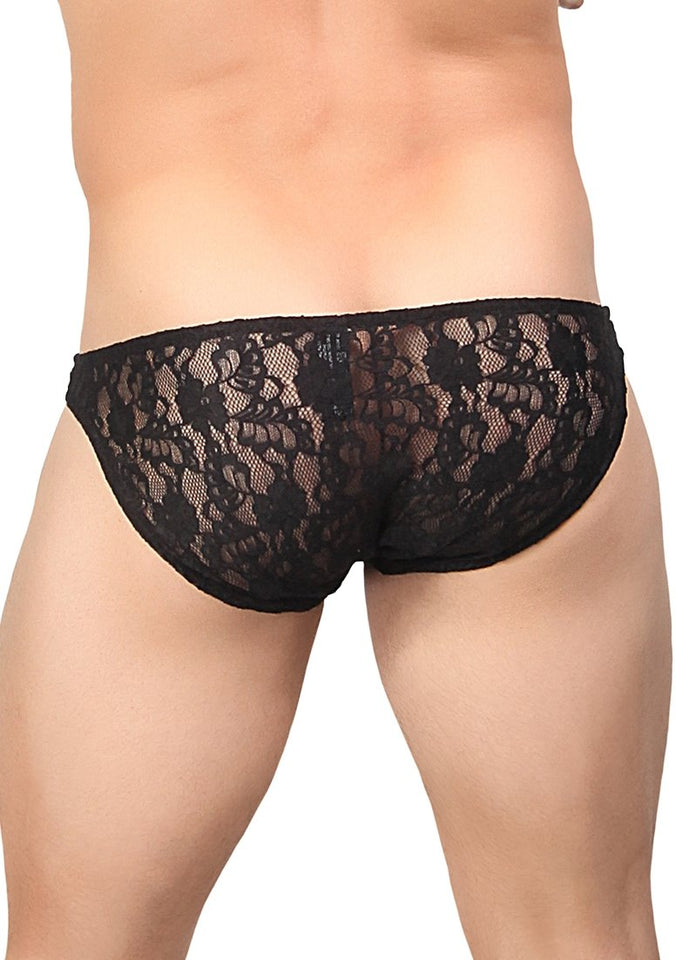 Mp Stretch Lace Wonder Bikini Black Med