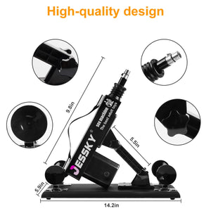 Jessky Automatic Sex Machine, 3Xlr Connector Love Machine Adjustable Adult Sex Toys With 8 Attachments For Couples Men And Women