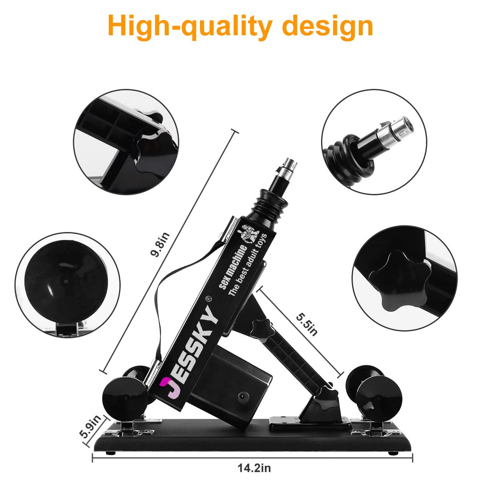 Jessky Automatic Sex Machine, 3Xlr Connector Love Machine Adjustable Adult Sex Toys With 8 Attachments For Couples Men And Women