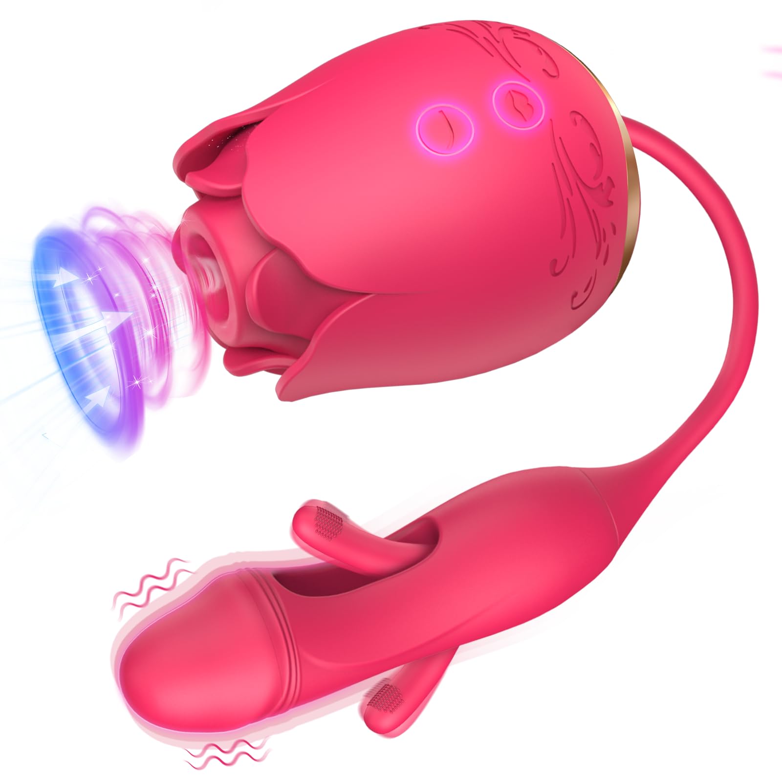 Rose Sex Toys Sucking Vibrator, G Spot Dildo Vibrator for Women with 10 Suctions 10 Flapping Modes, Rose Sex Stimulator Adult Se