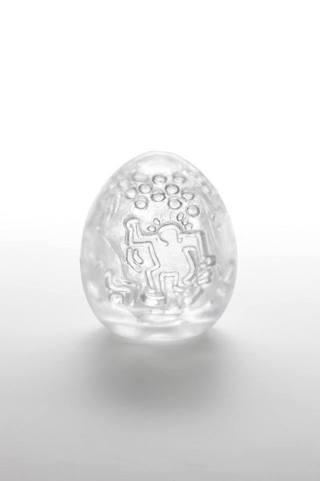 Tenga X Keith Haring For Mens Masturbation, Single-Use Prelubricated Stimulating Toy Party, White, 1 Count