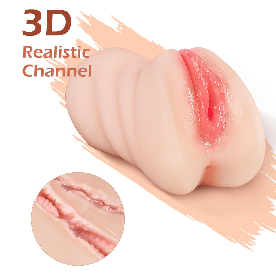 3 in 1 Pocket Pussy Male Masturbators with Lifelike Face, Sex Doll with Realistic Textured Mouth Vagina and Tight Anus, Masturba