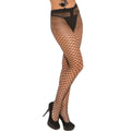 Spandex Diamond Net Pantyhose - One Size - Black