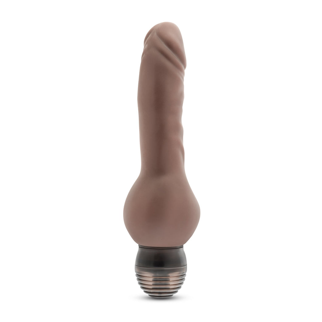 (D) X5 Mr Right Now Chocolate Vibrating Dildo