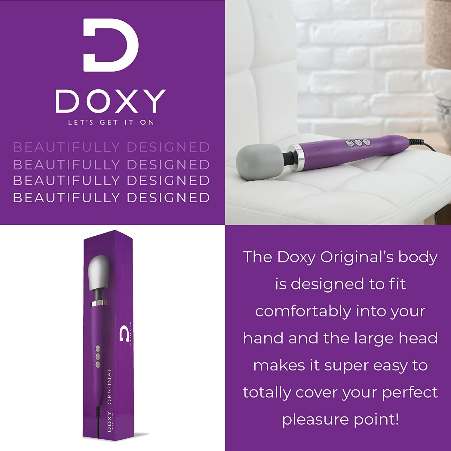 Doxy Wand Massager, Purple Xx-Large