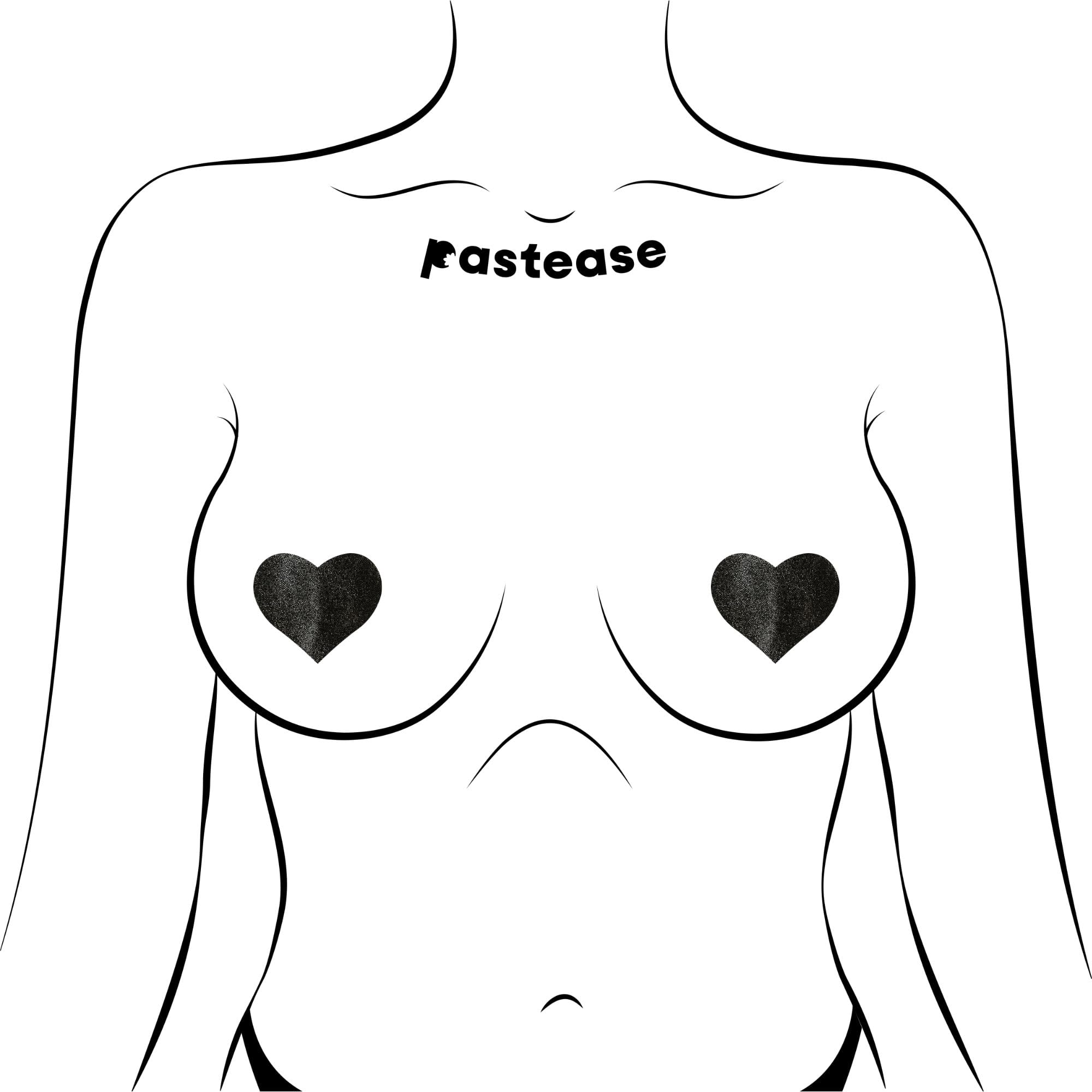 Pastease Petites Liquid Hearts Black 2Pk