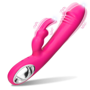 Rabbit G Spot Clitoral Vibrator Dildo, Clit Vibrators with 10 Vibraton Modes, Realistic Silicone Dildos for Women Pleasure, Wate