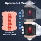 Adult Sex Toys Male Masturbator- Open Ended Powerful Vibration Pocket Pussy for Men, Male Stroker Vibrator Lifelike Vaginal Anal