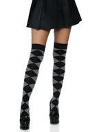 Argyle Knit Over The Knee Sock