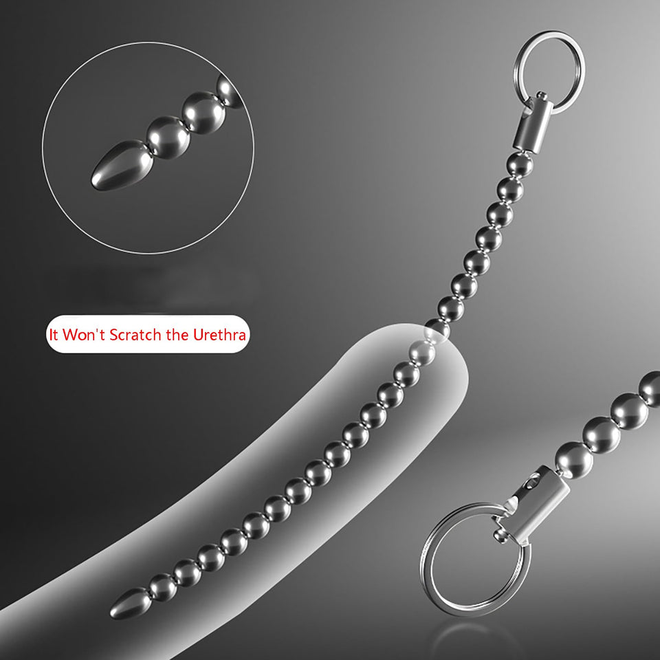 Crysore Urethra Stretcher Pull Bead with Handle Penis Plug Metal in Several Sizes Adult Sex Toys - Catheters & Sounds for Men Pr