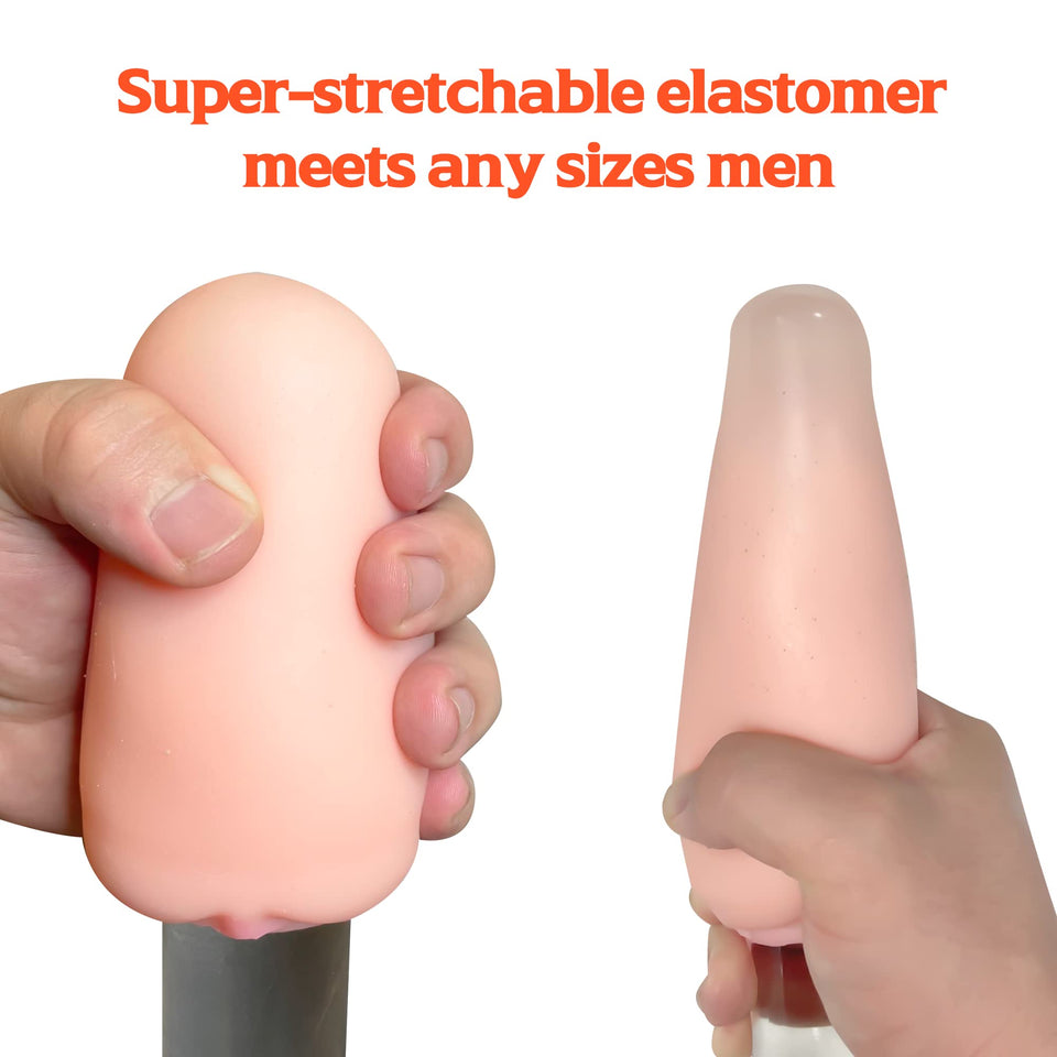 Male Masturbator Egg, Lilecemie Portable Pleasure Pocket Pussy Stroker with 3D Realistic Textured Vagina Ultra Soft Stretchy Mal