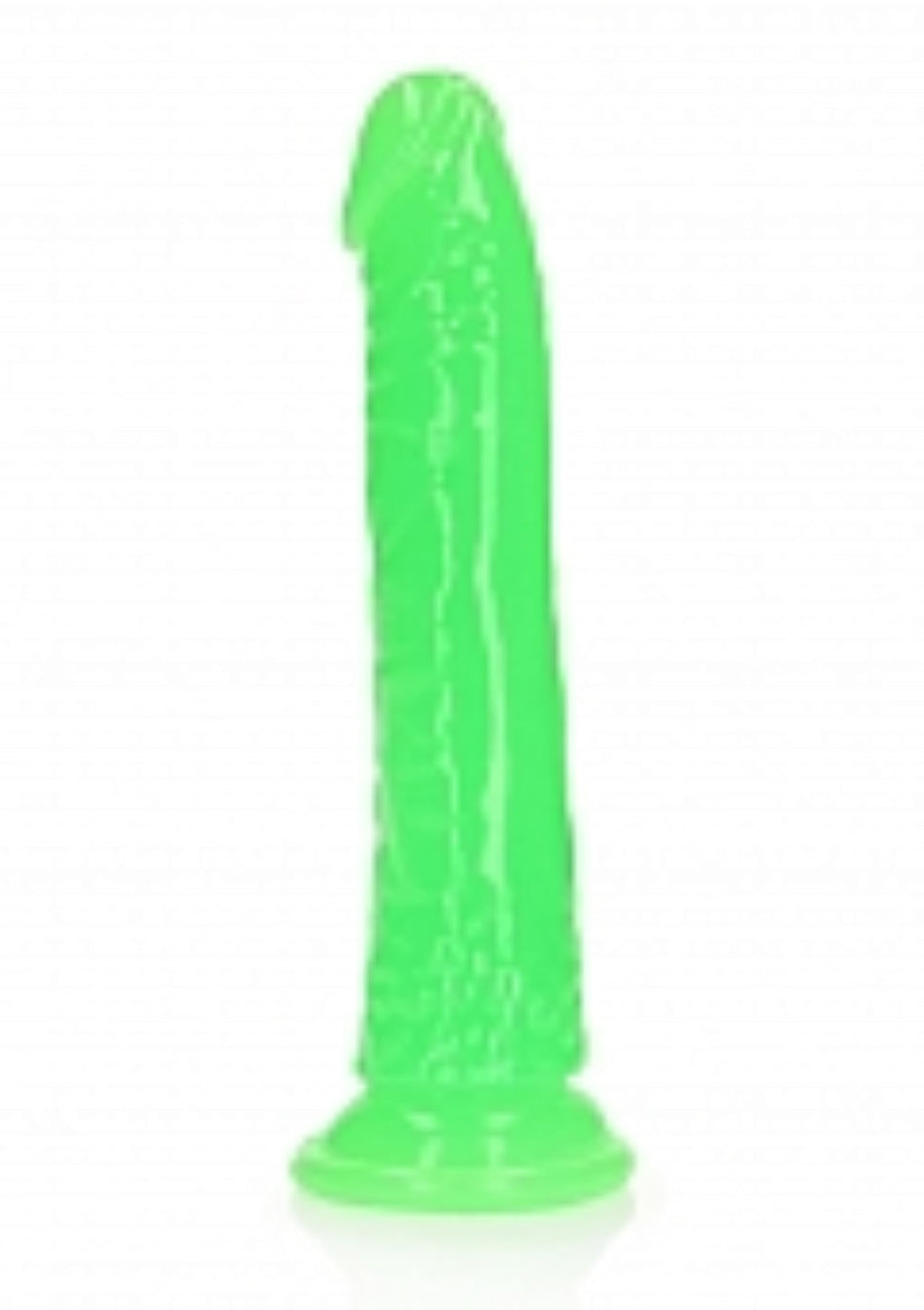 Realrock Slim Glow In The Dark Dildo-Green 7''