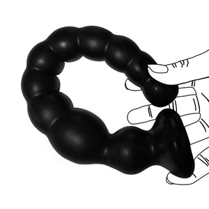 Long Anal Beads Sex Toys with 10 Anal Balls Ultra Soft Anal Chain Anal Plug with Strong Suction Cup Flexible Butt Plug Anal Bead