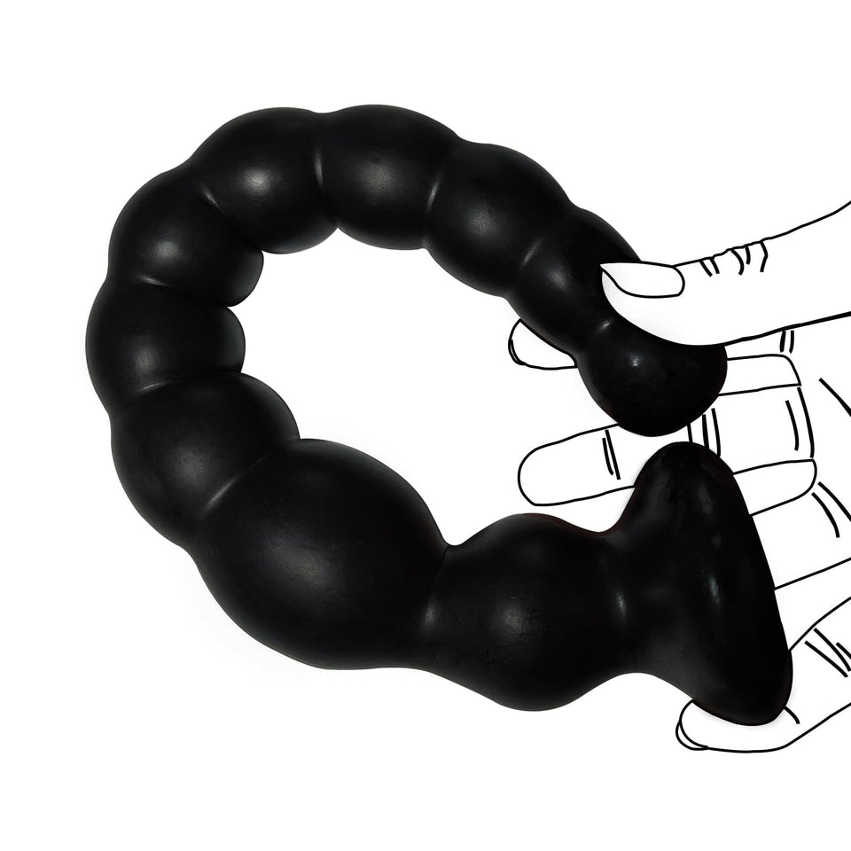 Long Anal Beads Sex Toys with 10 Anal Balls Ultra Soft Anal Chain Anal Plug with Strong Suction Cup Flexible Butt Plug Anal Bead