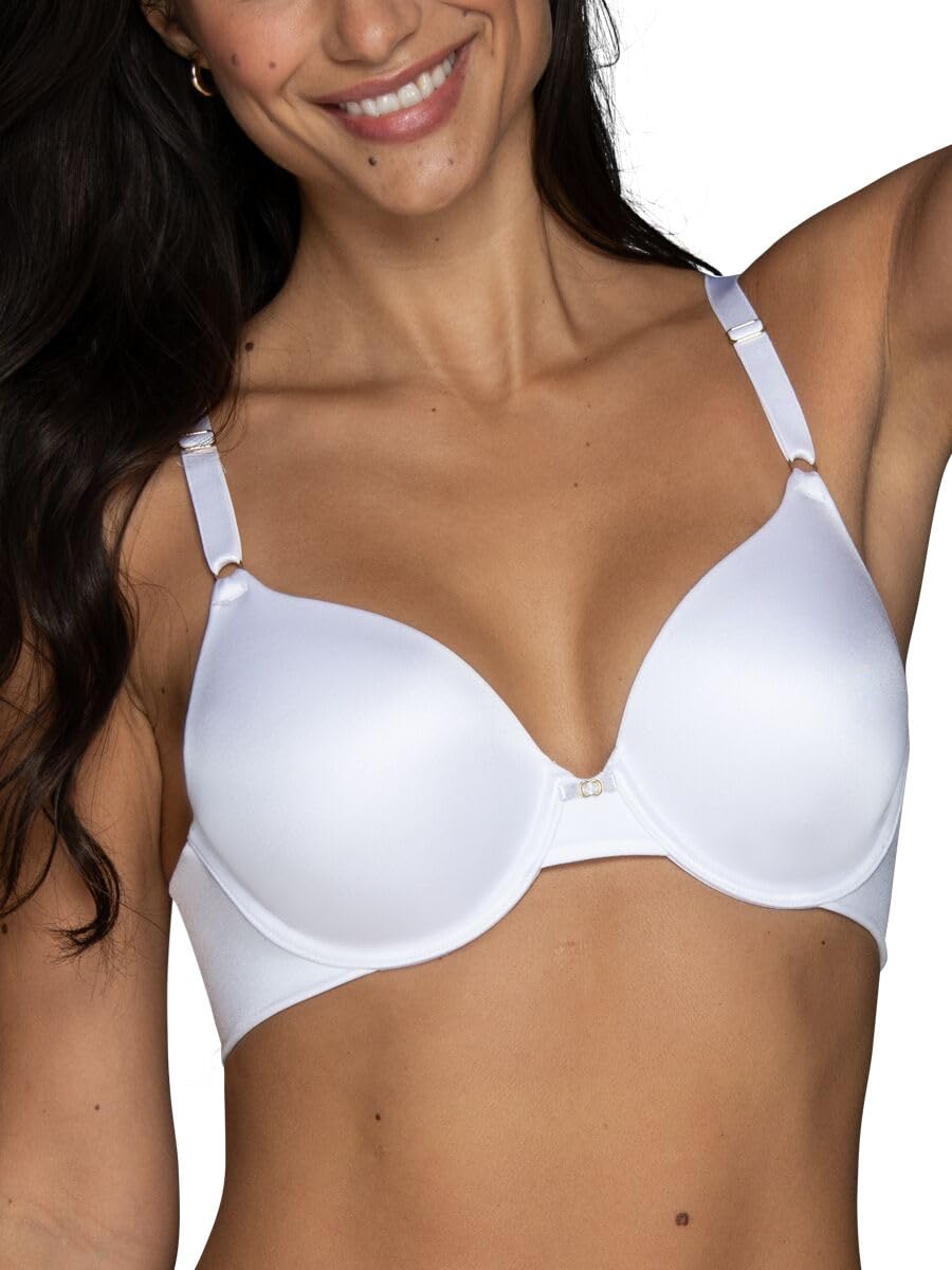 Vanity Fair Womens Full Coverage Beauty Back Smoothing Bra (34B-42D), Underwire-White, 34DD