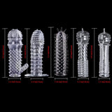 10 PCS Silicone Penis Sleeves Reusable Condoms Cock Enlarger Extender Girth Transparent Penis Erection Sex Toy for Couple Men