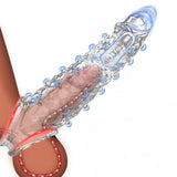 Penis Sleeve Vibrating Cock Sleeve, Penis Extension Reusable with Clitoral Stimulator, Soft Graininess Shaped Penis Extender, Pe