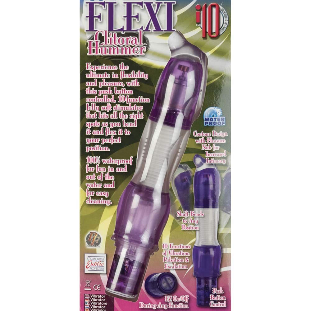 California Exotics 10-Function Flexi Clitoral Hummer Vibrator, Purple