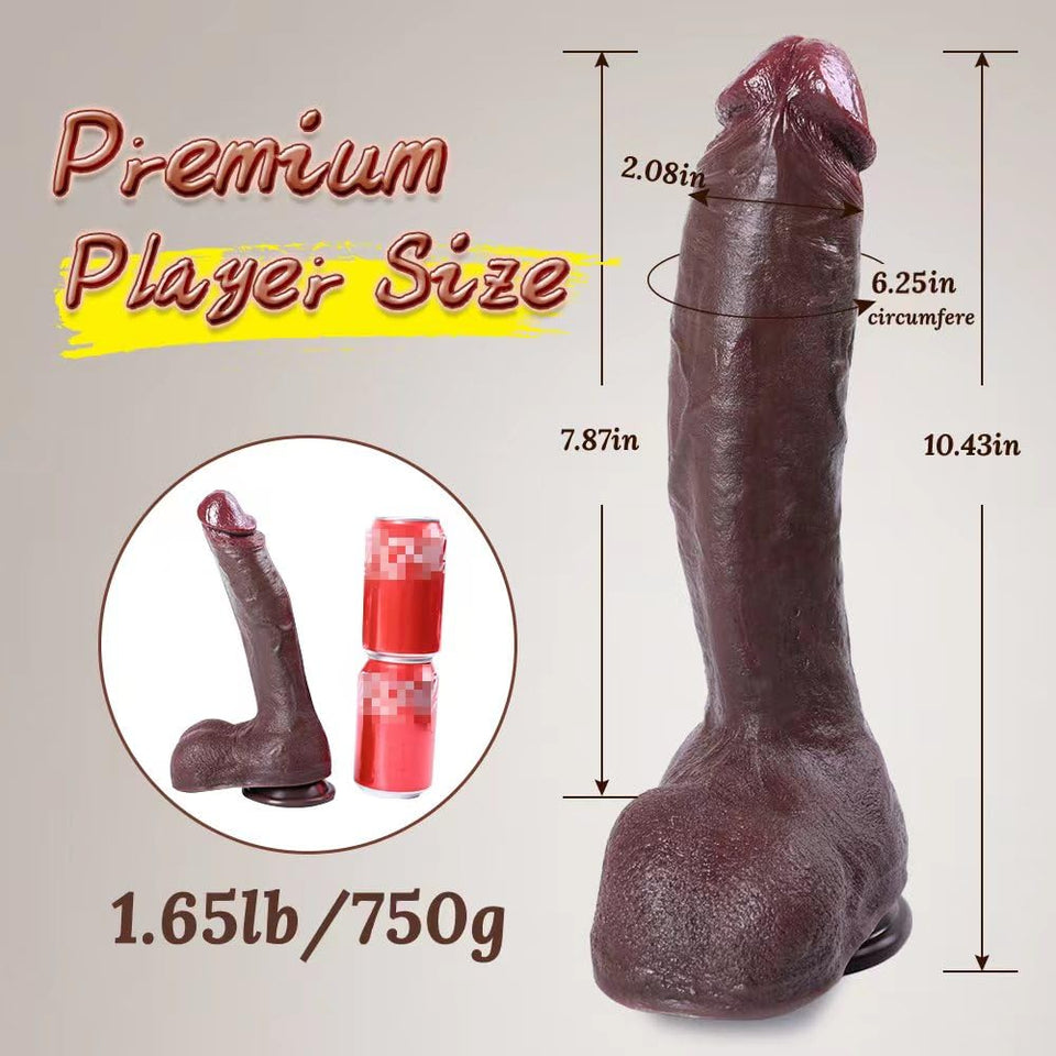 Huge Dildo,10.43 in Brown Dildos Lifelike Skin-Touching Feeling,Thick Dildo with Strong Suction Cup,Big Silicone Dildo, Sex Toys