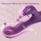Tracy's Dog Clitoral Thumping Rabbit Vibrator for Women Clit G Spot Stimulation, Triple Vibrating Dildo Stimulator with 3 x 5 x